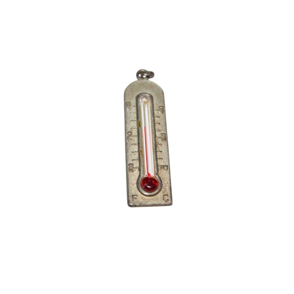 Vintage Sterling Signed J&C Ferrara Co. Mid Cetury Working Thermometer Pendant